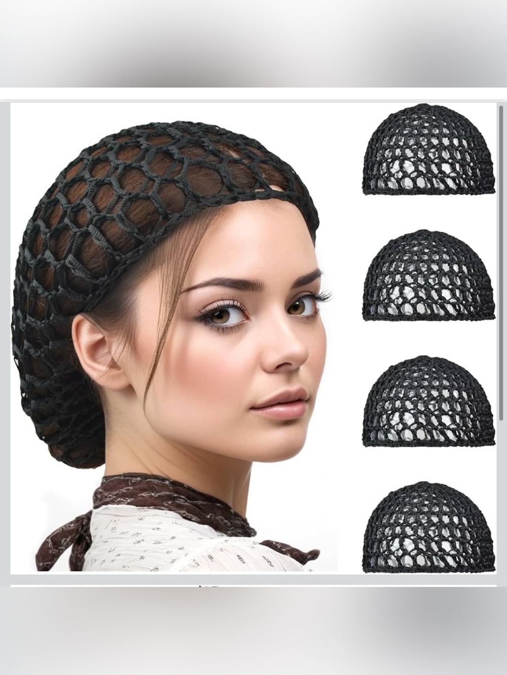 NWT Pack of 3 Mesh Crochet Hair Wrap Net for Sleeping (Tubi)